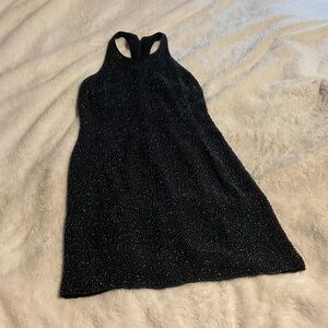 Black Sparkle Halter Mini Dress